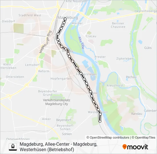 Трамвай N2: карта маршрута