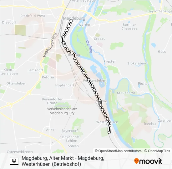 Трамвай N2: карта маршрута