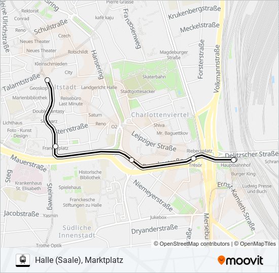 Straßenbahn 9E: карта маршрута