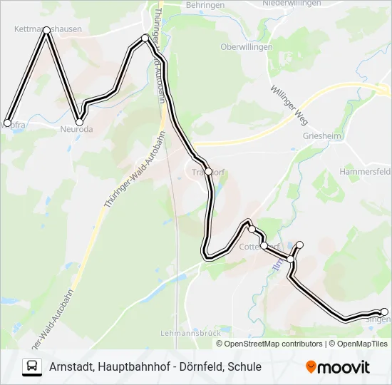 355 Bus Line Map