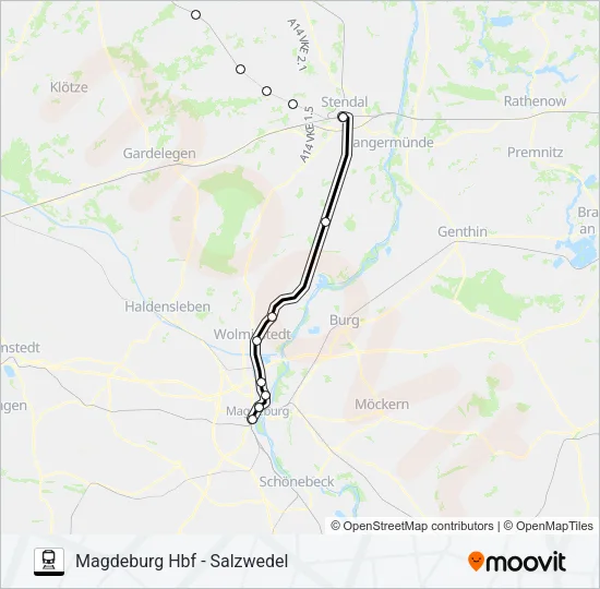 RE20 Train Line Map