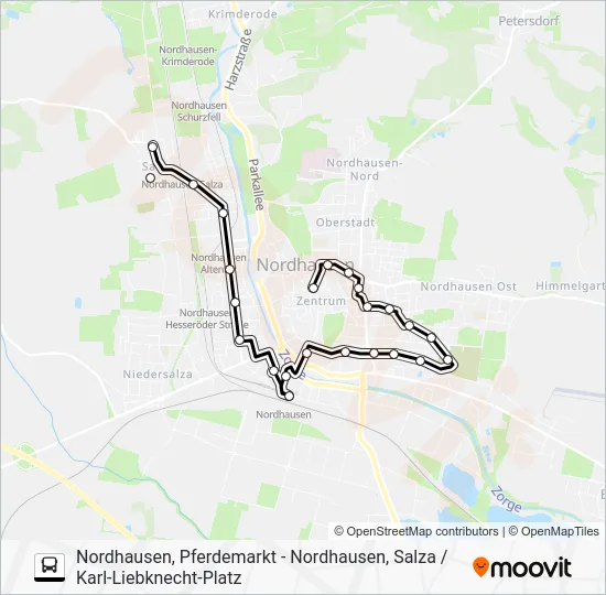 Автобус A: карта маршрута