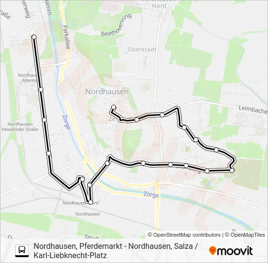 Автобус A: карта маршрута