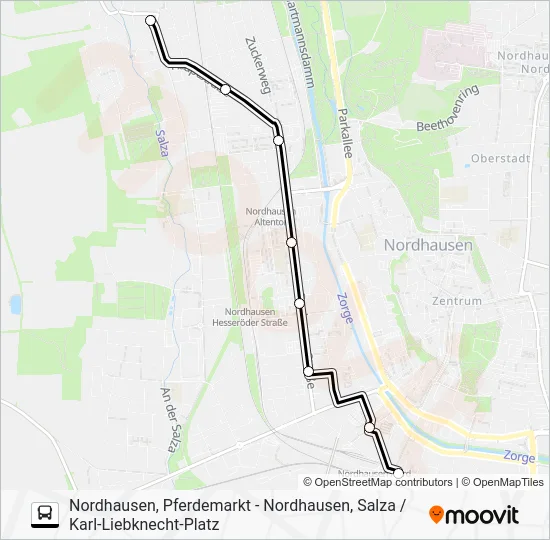 Автобус A: карта маршрута