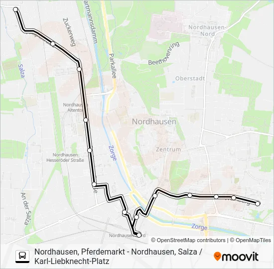 Автобус A: карта маршрута