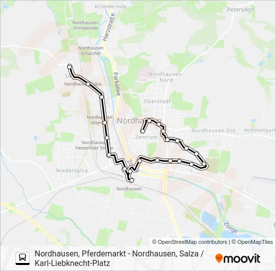 Автобус A: карта маршрута