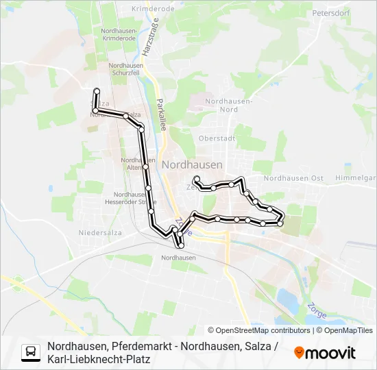 Автобус A: карта маршрута