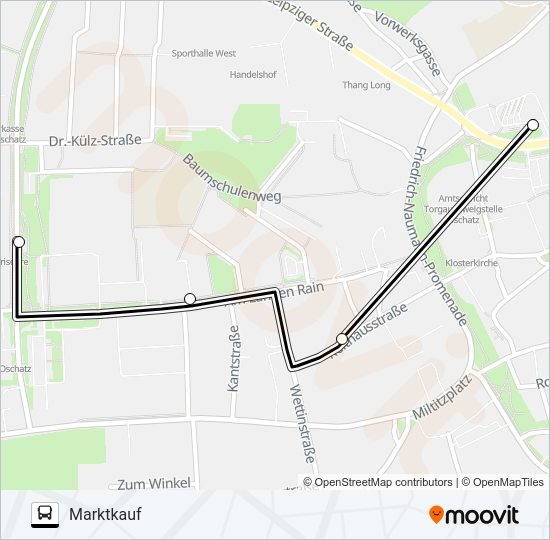 Автобус A: карта маршрута