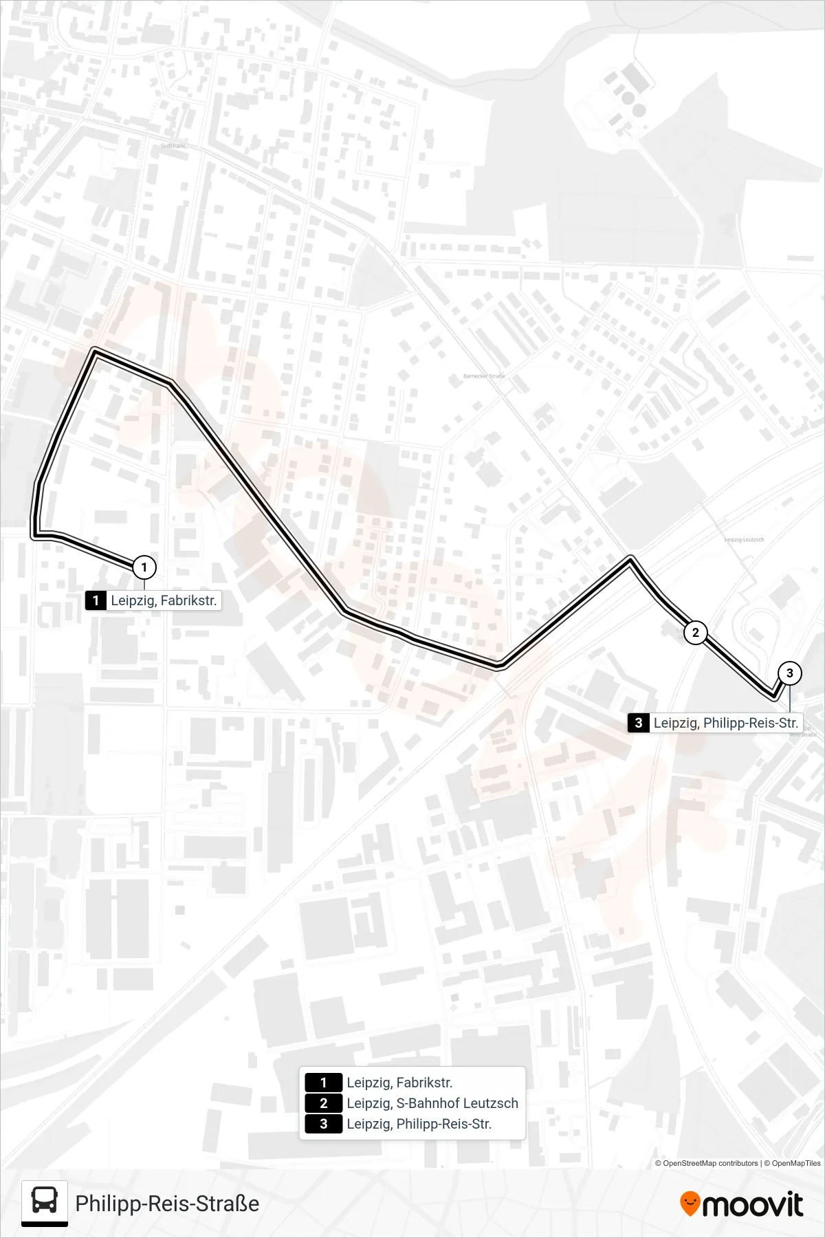 Linie E (Bus) Richtung Philipp-Reis-Straße: Route und Haltestellen auf der Karte