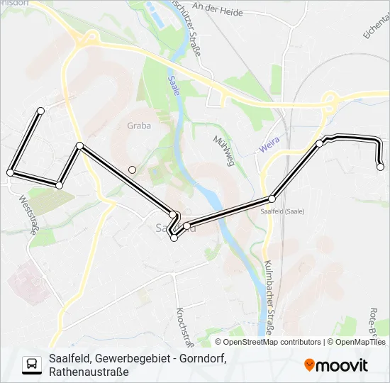 B Bus Line Map