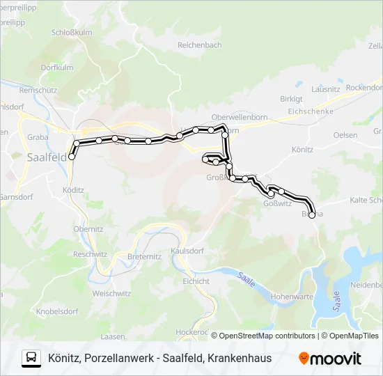 545 Bus Line Map