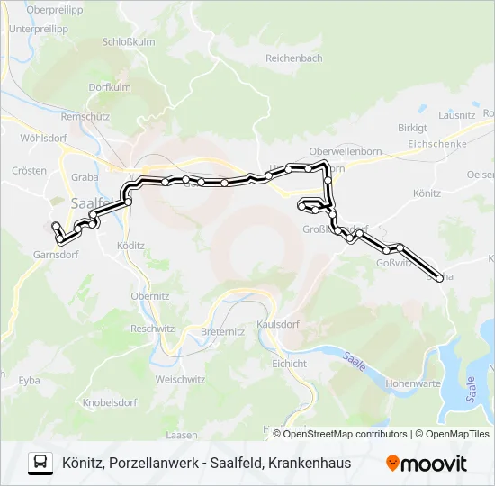 545 Bus Line Map