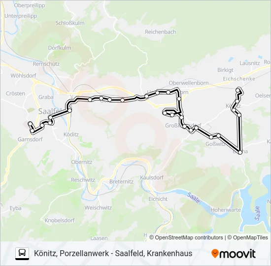 545 Bus Line Map