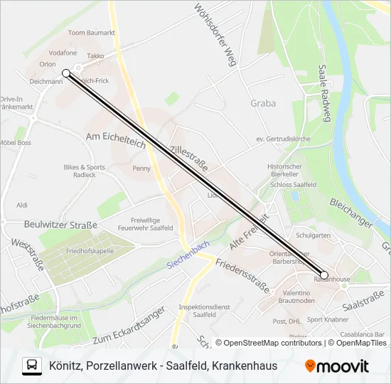545 Bus Line Map