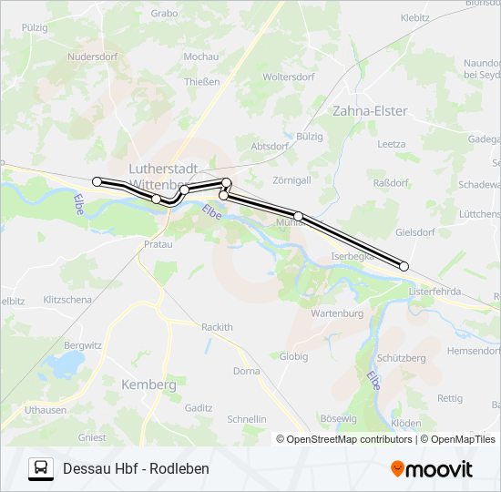 Автобус RB51: карта маршрута