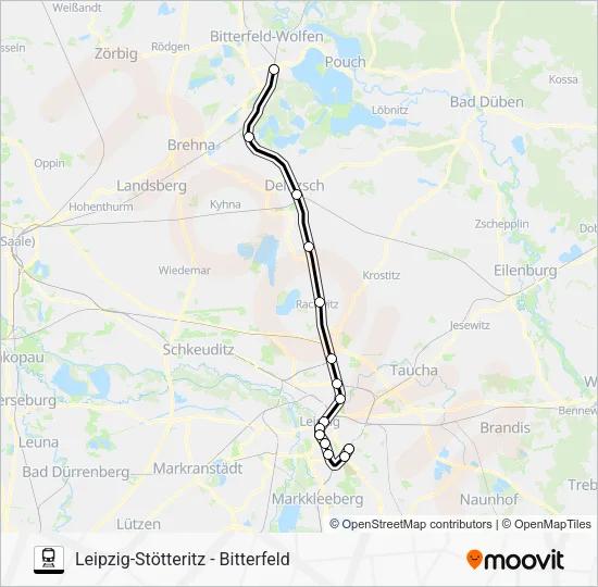 Поезд S2: карта маршрута