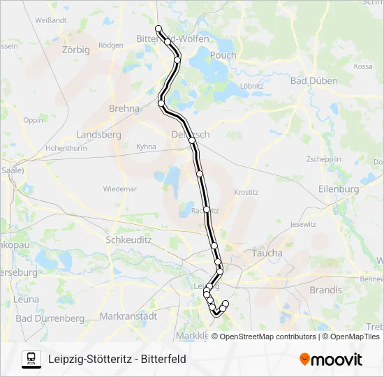 Поезд S2: карта маршрута