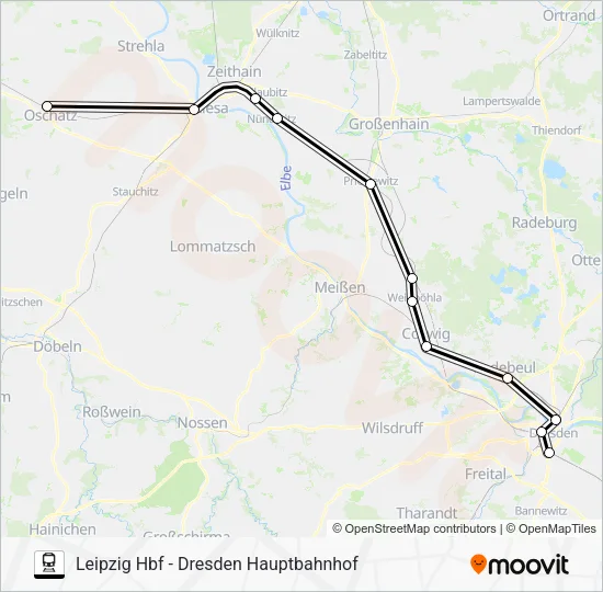 Поезд RE50: карта маршрута