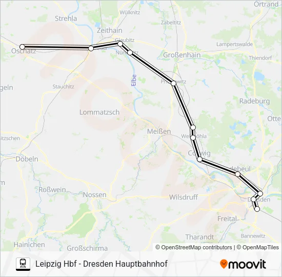 Поезд RE50: карта маршрута