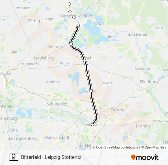 Поезд S2: карта маршрута
