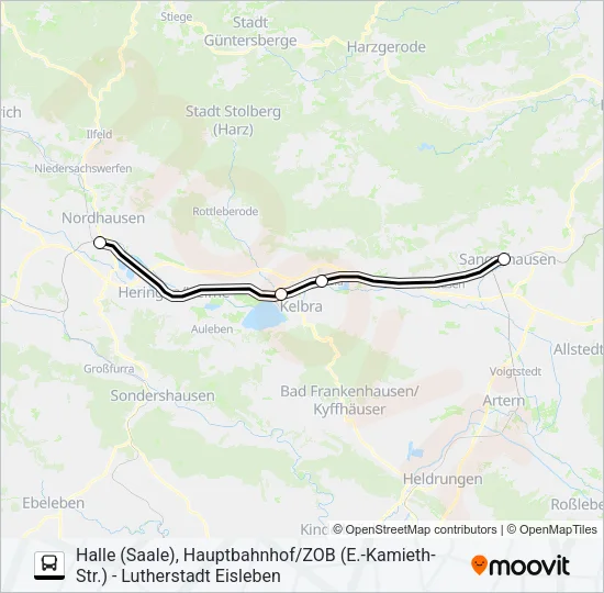 Автобус RE8: карта маршрута