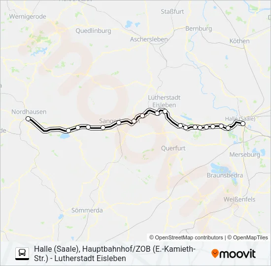 Автобус RE8: карта маршрута