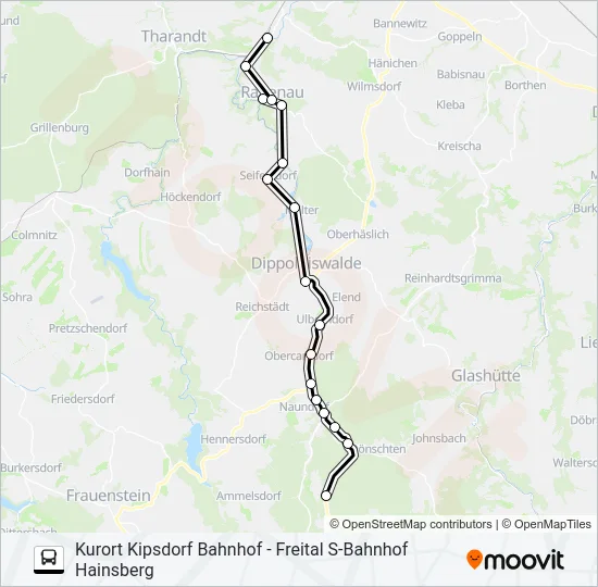 Автобус WEIßERITZTALBAHN: карта маршрута