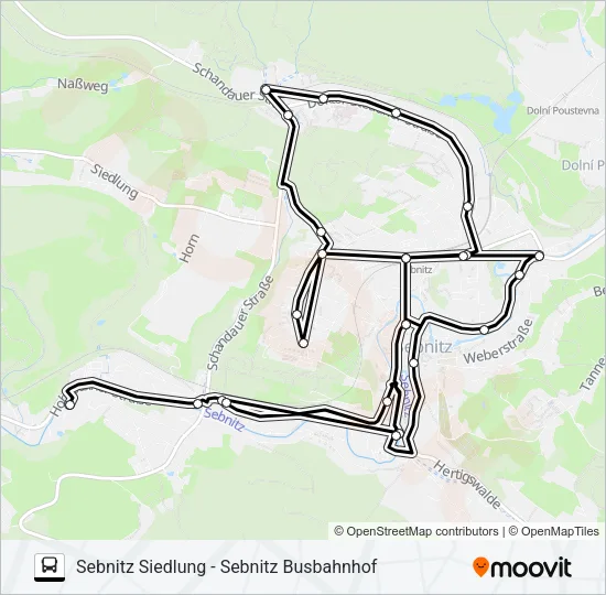 T (SEBNITZ) Bus Line Map