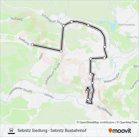 T (SEBNITZ) Bus Line Map