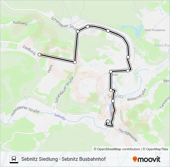 T (SEBNITZ) Bus Line Map