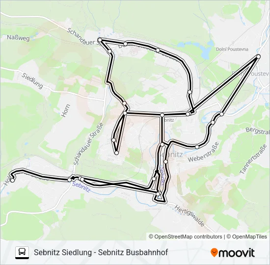 T (SEBNITZ) Bus Line Map