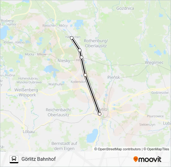 Автобус RB65: карта маршрута