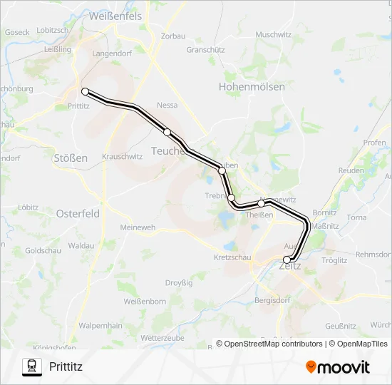Поезд RB76: карта маршрута