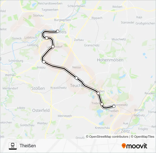 Поезд RB76: карта маршрута