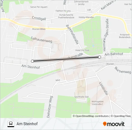 B Bus Line Map