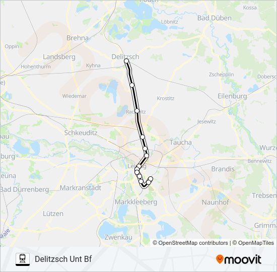 Поезд S2: карта маршрута