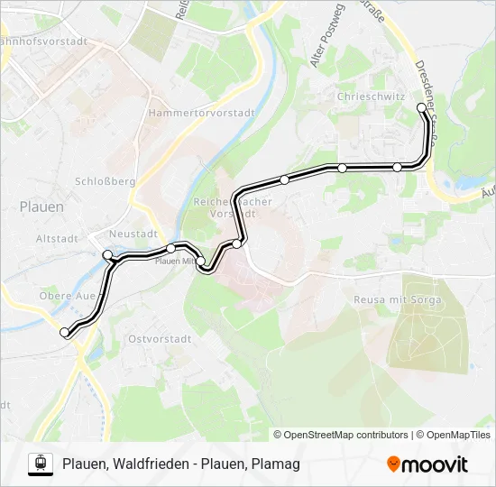 Трамвай 2: карта маршрута