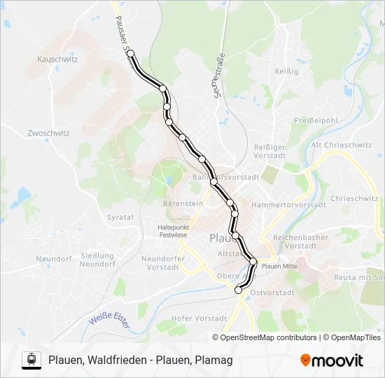 Трамвай 2: карта маршрута