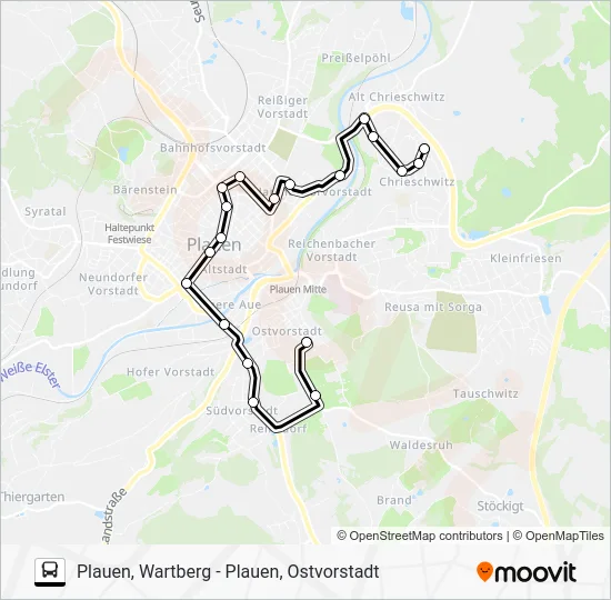 Автобус A: карта маршрута