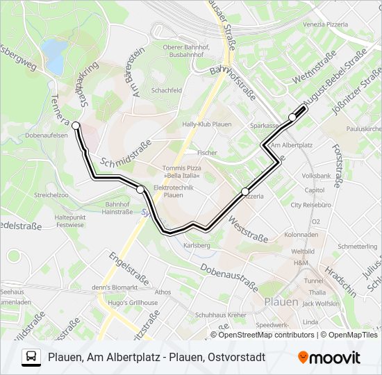 B Route: Schedules, Stops & Maps - Plauen, Am Albertplatz (Updated)