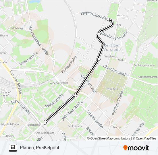 Автобус N1: карта маршрута