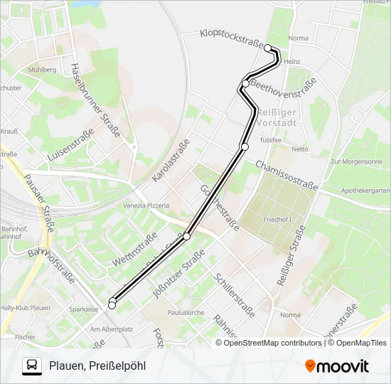 N1 Bus Line Map