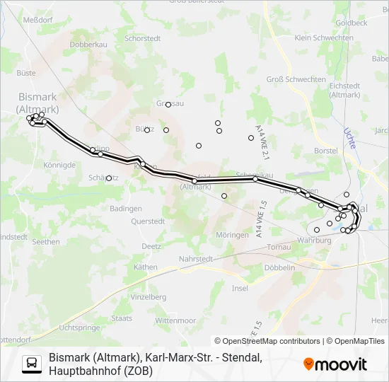 Автобус 930: карта маршрута