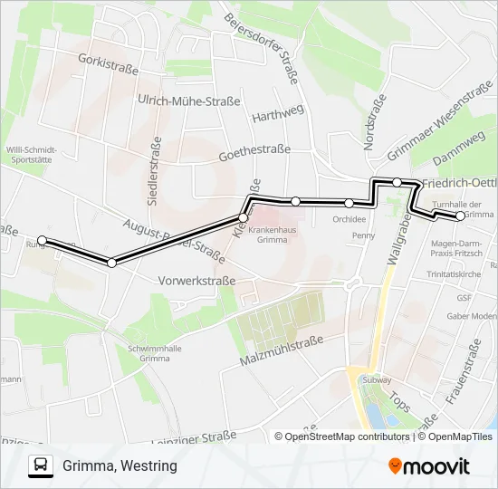 B Bus Line Map