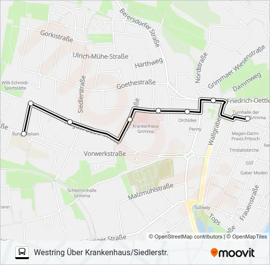 B Bus Line Map