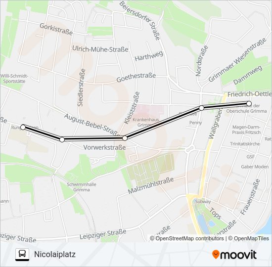 Автобус B: карта маршрута