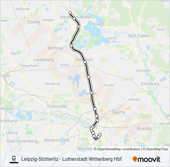 Поезд S2: карта маршрута