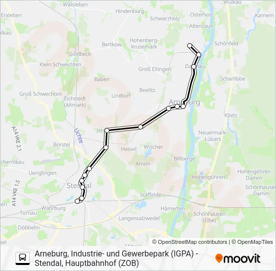 Автобус 970: карта маршрута