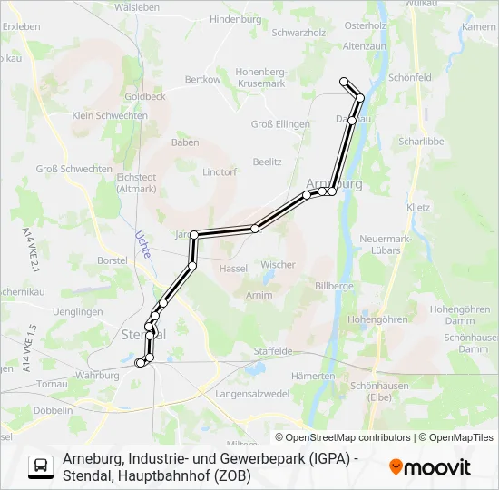 Автобус 970: карта маршрута