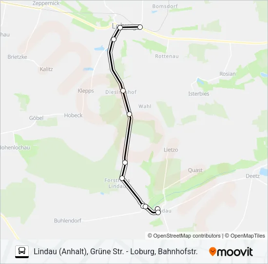 452 Bus Line Map